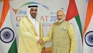 راشد أحمد بن فهد وزير دولة، وناريندرا مودي رئيس وزراء الهند