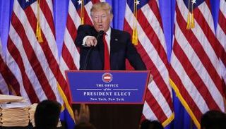 ترامب خلال المؤتمر الصحفي الأول