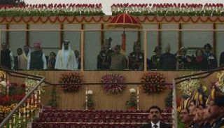 الشيخ محمد بن زايد ومودي في الاحتفال