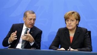 المستشارة الألمانية أنجيلا ميركل والرئيس التركي رجب طيب أردوغان