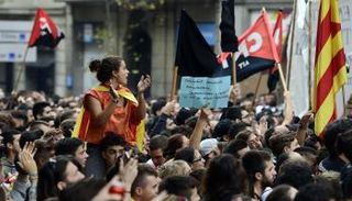 مظاهرات على هامش إضراب كتالونيا