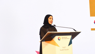 شما المزروعي خلال تدشين منتدى "أبوظبي التقني للشباب"