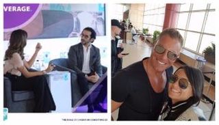 بشرى وتامر هجرس وأحمد حلمي في منتدى شباب العالم