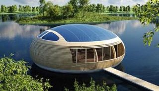 منزل عائم يعمل بالطاقة الشمسية