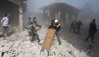 بلدة حمورية القريبة من دمشق تتعرض لغارات من النظام ورسيا