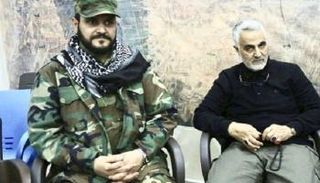 أمين عام حركة النجباء مع الإرهابي قاسم سليماني