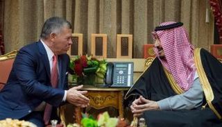 جانب من لقاء الملك سلمان وعاهل الأردن عبد الله الثاني