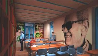 صالة المكتبة الرئيسية بمتحف نجيب محفوظ 