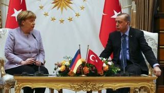 جانب من لقاء ميركل وأردوغان بأنقرة