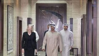 محمد بن زايد يستقبل رئيسة مجلس إدارة شركة "آي بي إم"