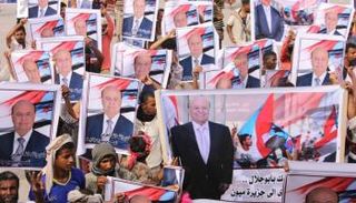 جانب من الاحتفالات بالرئيس اليمني عبد ربه منصور هادي 