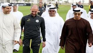 الشيخ منصور بن زايد آل نهيان والمدرب جوارديولا