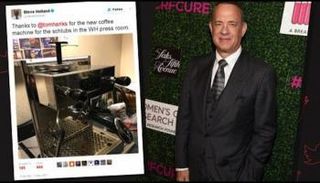 هانكس يرسل ماكينة قهوة للبيت الأبيض