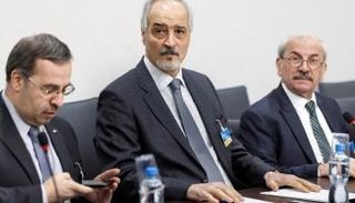 الجعفري خلال جولة جنيف 4 (رويترز)