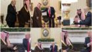 بالصور.. انحناءة ترامب أبرز مشاهد استقباله محمد بن سلمان