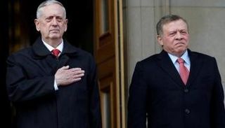 العاهل الأردني ووزير الدفاع جيمس ماتيس فى يناير الماضي بواشنطن 