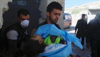 أحد الأطفال المصابين في هجوم إدلب