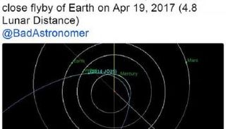 تغريدة خبير الفضاء روب بالاك عن الكويكب 