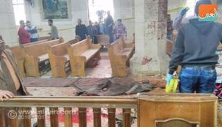 جانب من التفجيرات الإرهابية بمصر أمس