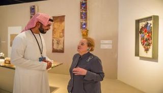 أولبرايت وسيف سعيد غباش مدير عام هيئة أبوظبي للسياحة والثقافة