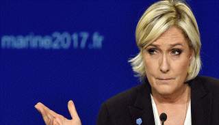 مرشحة حزب الجبهة اليميني المتطرف مارين لوبان