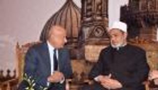 الطيب يستقبل التويجري على هامش مؤتمر الأزهر العالمي للسلام