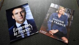 مارين لوبان وإيمانويل ماكرون - أرشيفية