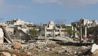 آثار غارة جوية في حماة- أرشيفية