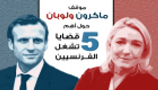 إنفوجراف... موقف ماكرون ولوبان حول أهم 5 قضايا تشغل فرنسا