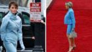 بالصور.. بريجيت ماكرون وميلانيا ترامب بأزياء متشابهة