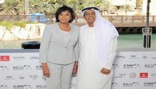 رئيسة أكاديمية فنون وعلوم الصور المتحركة مع رئيس مهرجان دبي السينمائي