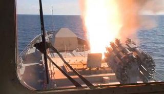 لحظة إطلاق صواريخ كاليبر الروسية