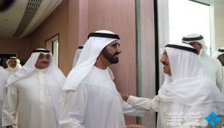 محمد بن راشد خلال استقبال الشيخ صباح الأحمد الجابر الصباح  أمير دولة الكويت