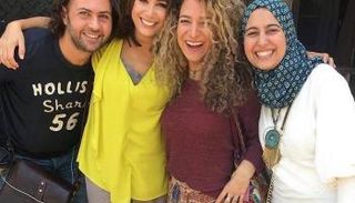 هند صبري مع فريق كتابة "حلاوة الدنيا"