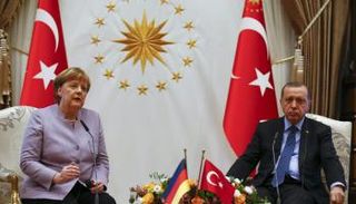 ميركل مع أردوغان - صورة أرشيفية