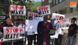 بالصور.. متظاهرو واشنطن يطالبون بغلق القاعدة الأمريكية في قطر وتسليم الإرهابيين