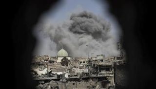مسجد النوري بالموصل خلال معارك تحريره