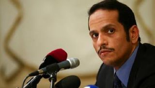 وزير الخارجية القطري خلال المؤتمر الصحفي
