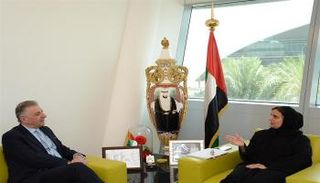 الشيخة لبنى بنت خالد القاسمي، وزيرة دولة للتسامح برفقة جان بول لابورد