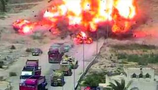 صورة من الانفجار الذي أعقب إحباط العملية الإرهابية