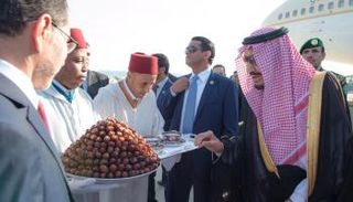  خادم الحرمين الشريفين لدى وصوله المغرب