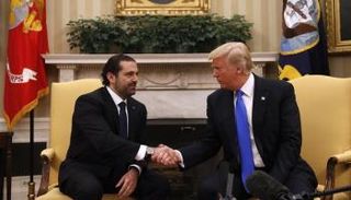 الرئيس الأمريكي دونالد ترامب خلال لقاءه مع سعد الحريري 