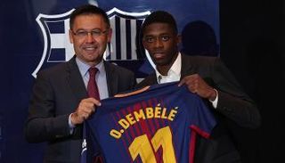 بالفيديو.. برشلونة يقدم ديمبلي رسميا