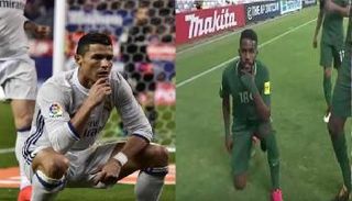 العابد يحتفل بهدفه في الأبيض على طريقة رونالدو