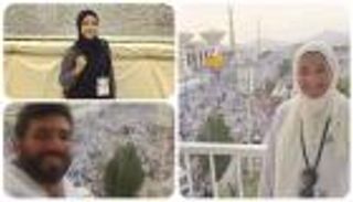 بالصور.. دنيا وإيمي سمير غانم وحسن الرداد بملابس الإحرام