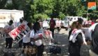 بالصور.. هتافات "لا للإرهاب" تحاصر تميم في جولة كسر العزلة