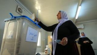 جانب من عملية التصويت على انفصال كردستان