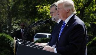 جانب من المؤتمر الصحفي لترامب 