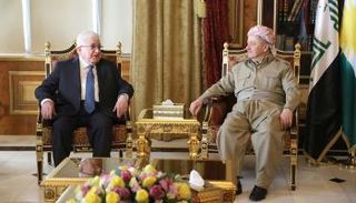 معصوم مع مسعود برزاني رئيس إقليم كردستان