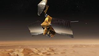 مسبار Mars Reconnaissance Orbiter يدور حول المريخ